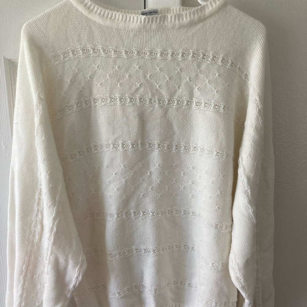 Large White Knit Sweater